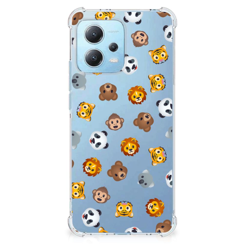 Doorzichtige Silicone Hoesje voor Xiaomi Redmi Note 12 5G Dieren Emojis B2C Telecom