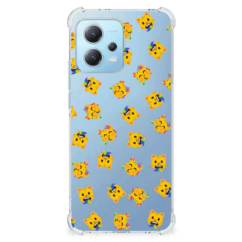 Doorzichtige Silicone Hoesje voor Xiaomi Redmi Note 12 5G Katten Emojis B2C Telecom