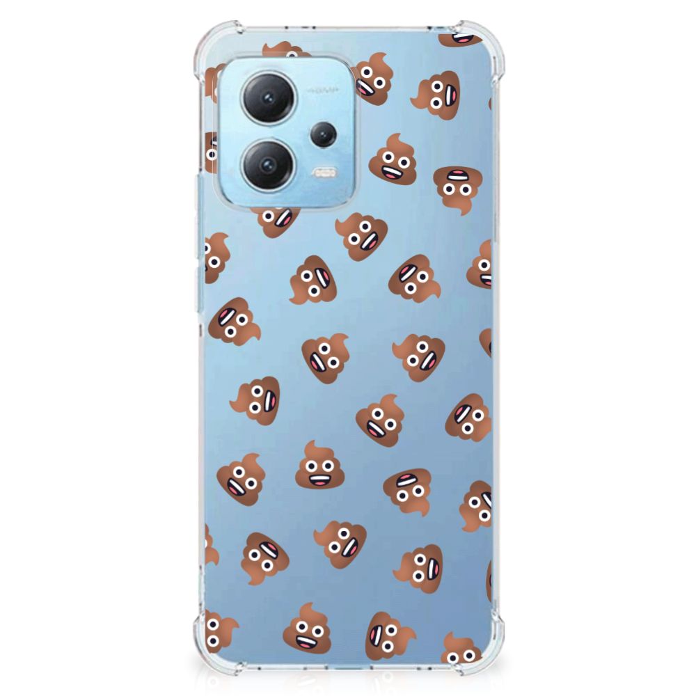 Doorzichtige Silicone Hoesje voor Xiaomi Redmi Note 12 5G Poep Emojis B2C Telecom