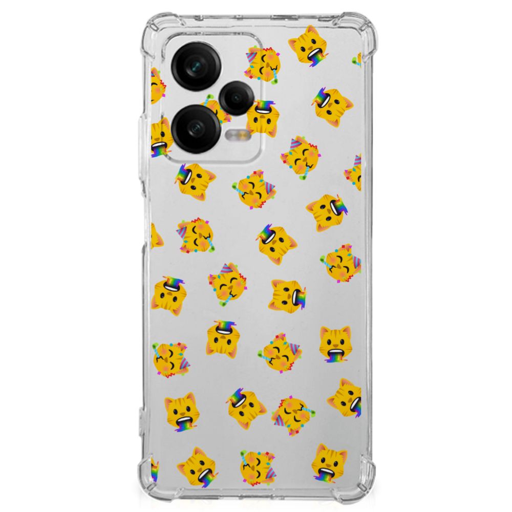 Doorzichtige Silicone Hoesje voor Xiaomi Redmi Note 12 Pro Katten Emojis B2C Telecom