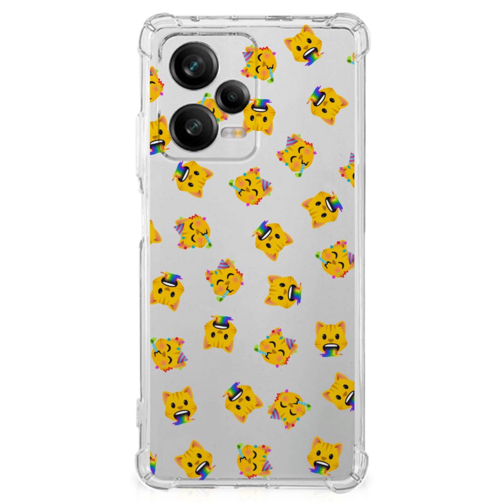 Doorzichtige Silicone Hoesje voor Xiaomi Redmi Note 12 Pro Plus Katten Emojis B2C Telecom
