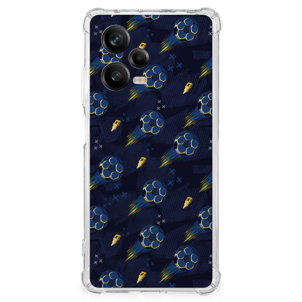 Xiaomi Redmi Note 12 Pro Plus Doorzichtige Silicone Hoesje Voetbal design aanzicht
