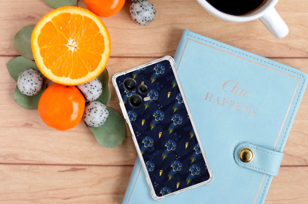 Xiaomi Redmi Note 12 Pro Plus Doorzichtige Silicone Hoesje Voetbal aanzicht