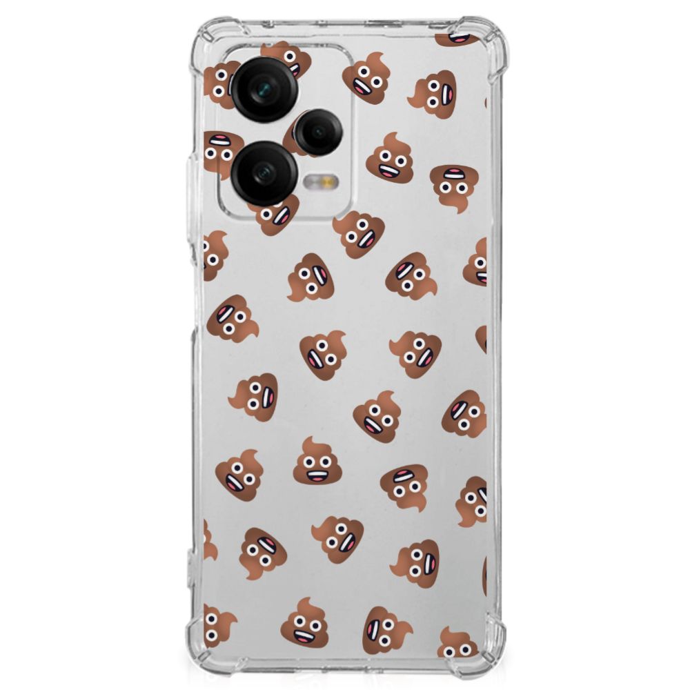 Doorzichtige Silicone Hoesje voor Xiaomi Redmi Note 12 Pro Poep Emojis B2C Telecom