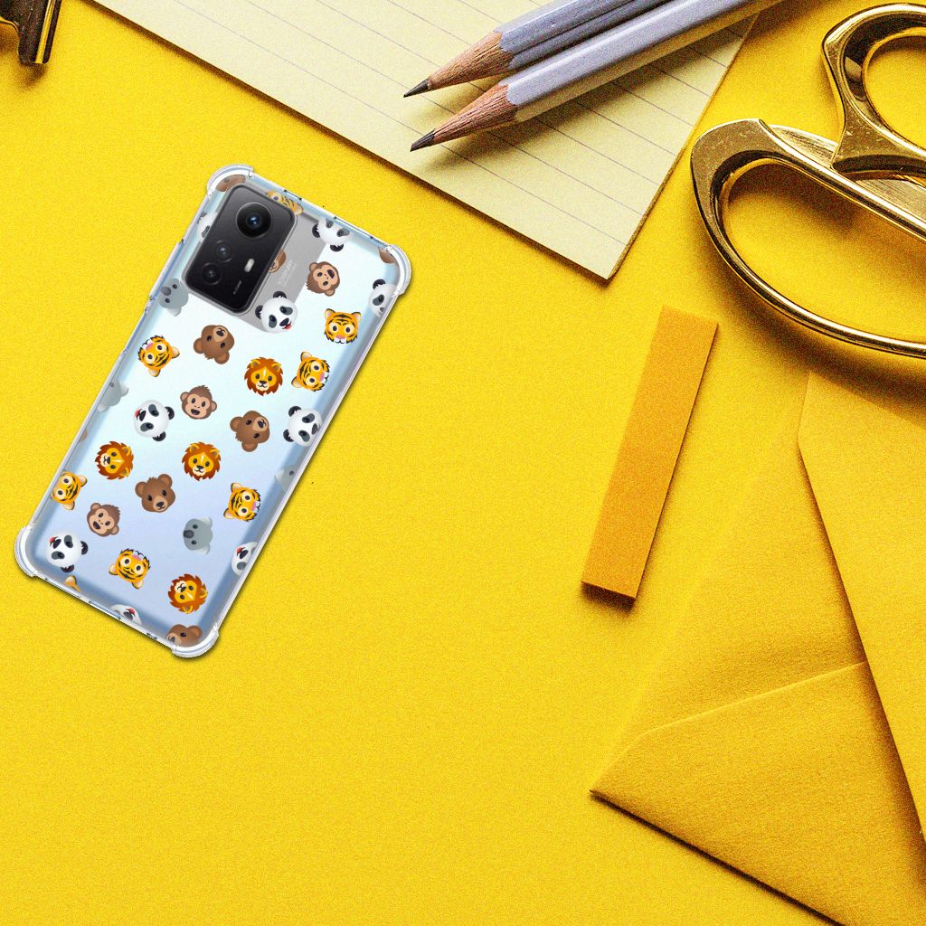 Doorzichtige Silicone Hoesje voor Xiaomi Redmi Note 12s Dieren Emojis B2C Telecom