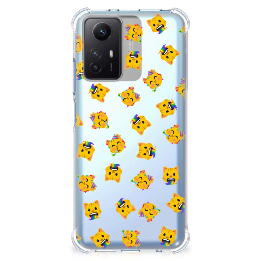 Xiaomi Redmi Note 12s Doorzichtige Silicone Hoesje Katten Emojis voorkant
