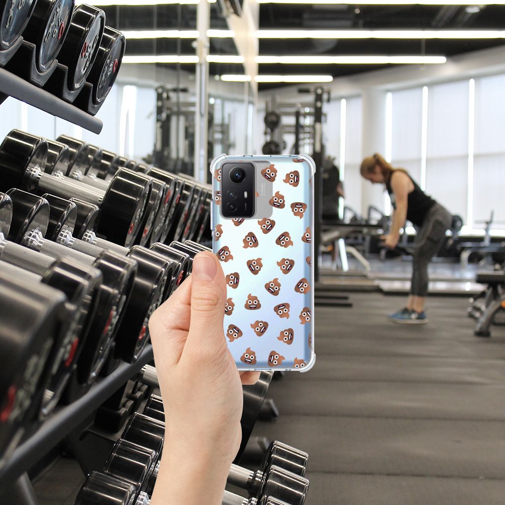 Doorzichtige Silicone Hoesje voor Xiaomi Redmi Note 12s Poep Emojis B2C Telecom