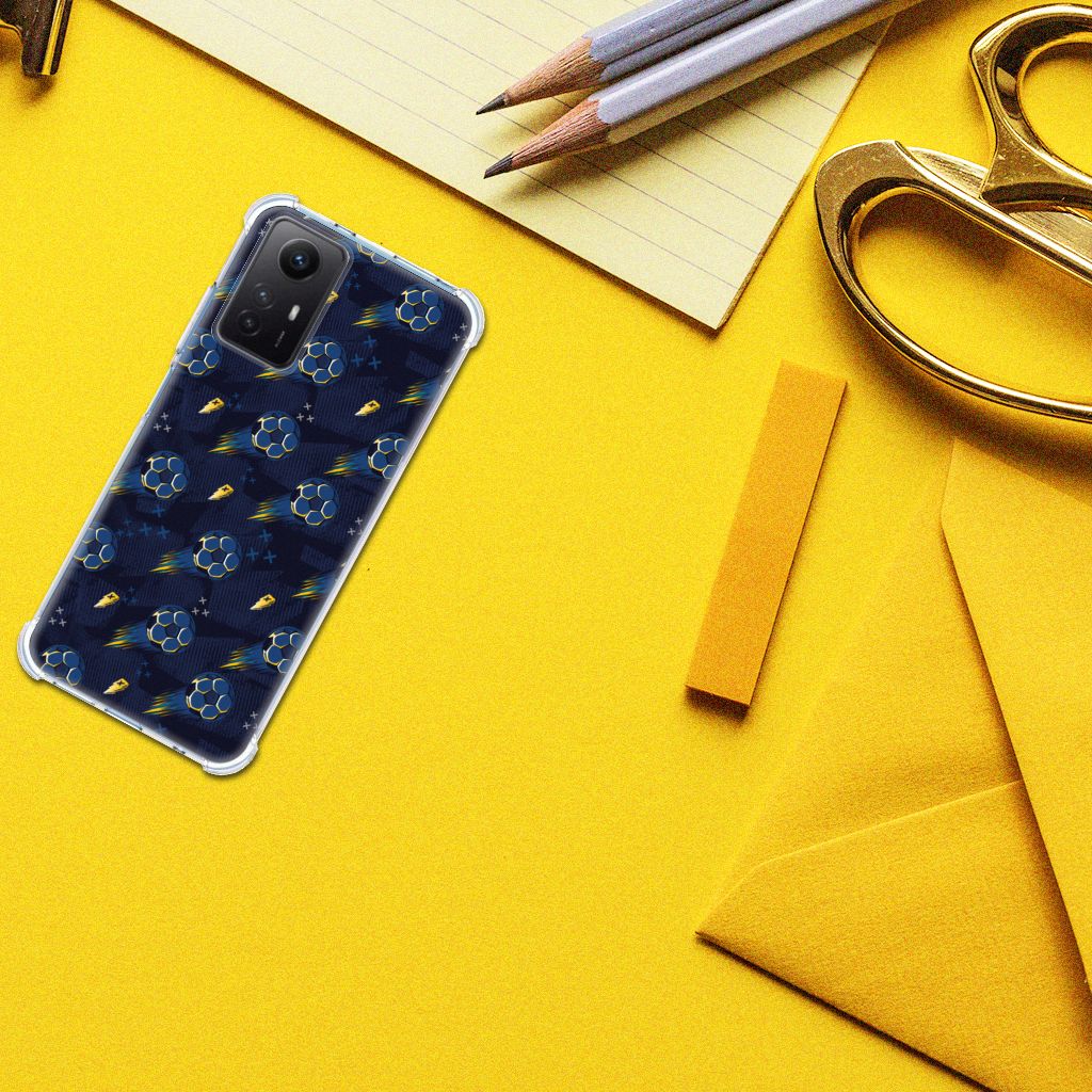 Xiaomi Redmi Note 12s Doorzichtige Silicone Hoesje Voetbal aanzicht