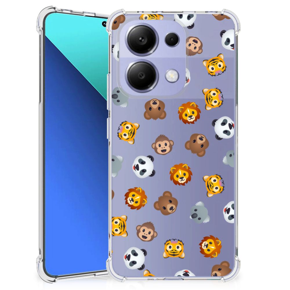Doorzichtige Silicone Hoesje voor Xiaomi Redmi Note 13 4G Dieren Emojis B2C Telecom