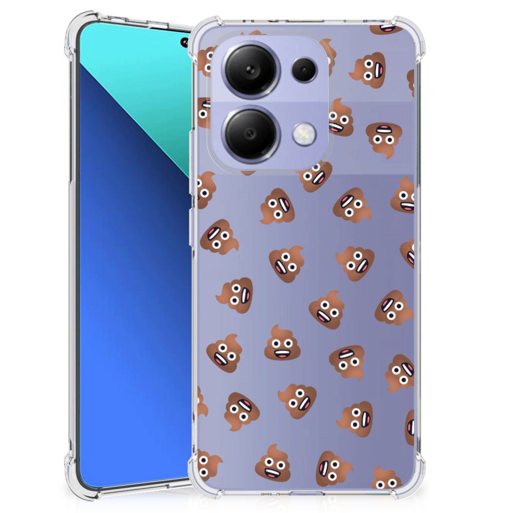 Doorzichtige Silicone Hoesje voor Xiaomi Redmi Note 13 4G Poep Emojis B2C Telecom