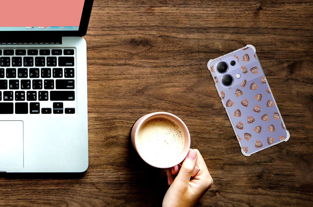 Doorzichtige Silicone Hoesje voor Xiaomi Redmi Note 13 4G Poep Emojis B2C Telecom