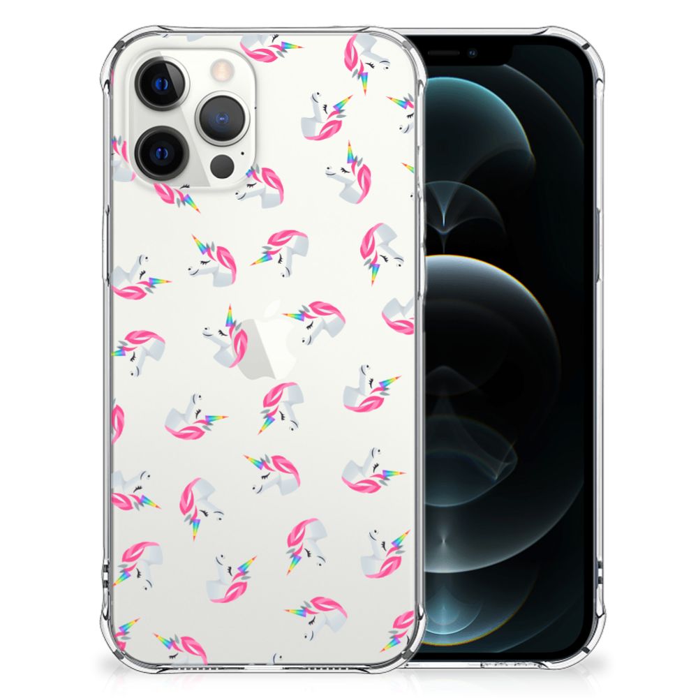 iPhone 12 Pro Max Doorzichtige Silicone Hoesje voor iPhone 12 Pro Max Unicorns voorkant