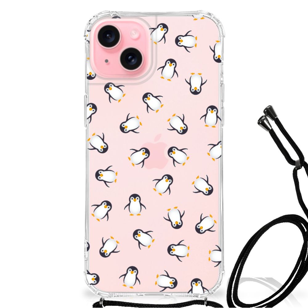 Doorzichtige Silicone Hoesje voor iPhone 15 Plus Pinguïn B2C Telecom