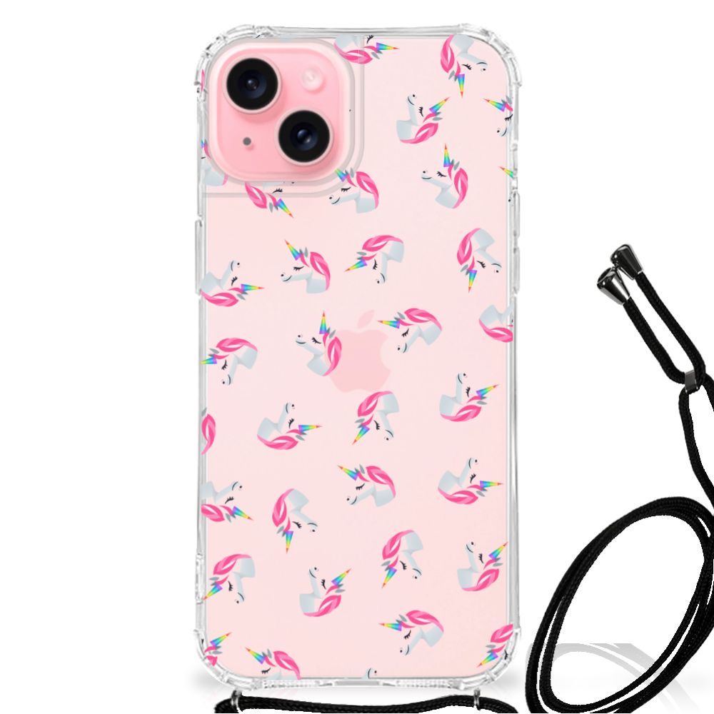 Doorzichtige Silicone Hoesje voor iPhone 15 Plus Unicorns B2C Telecom