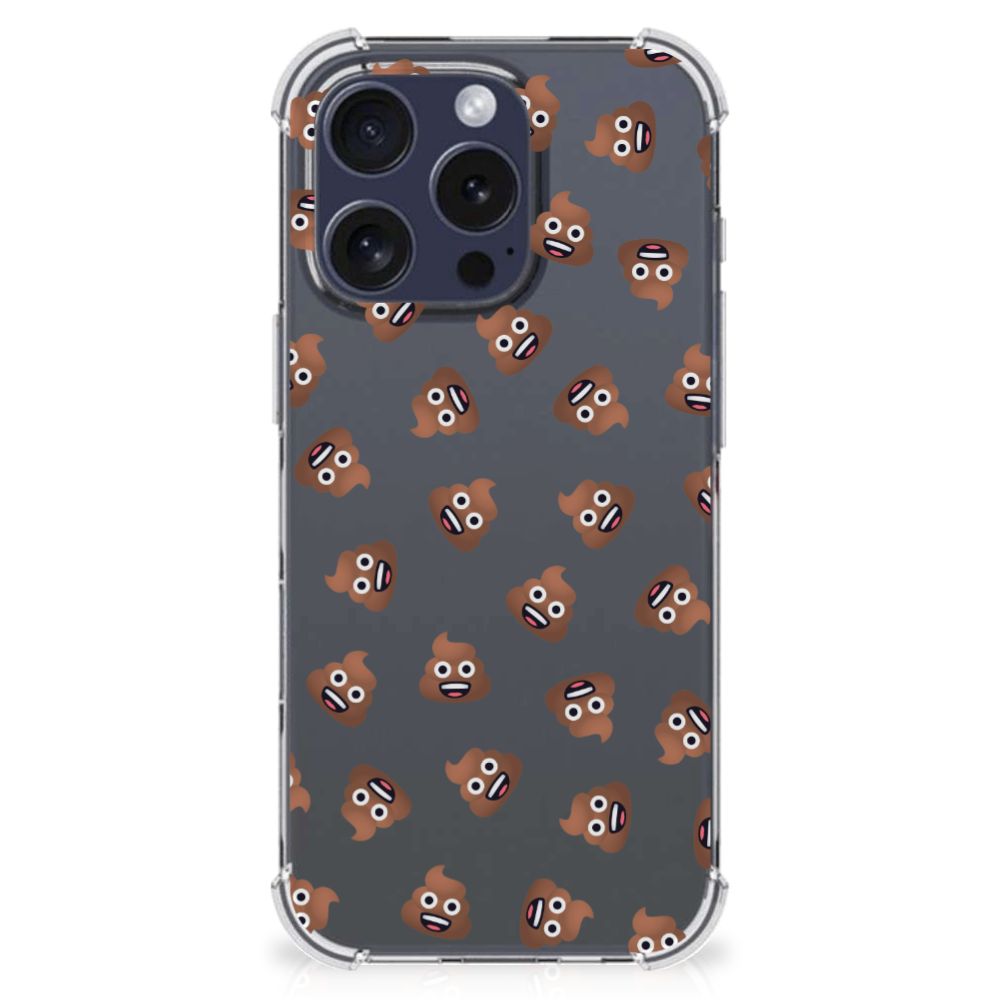iPhone 16 Pro Max Doorzichtige Silicone Hoesje voor iPhone 16 Pro Max Poep Emojis design poep emojis aanzicht