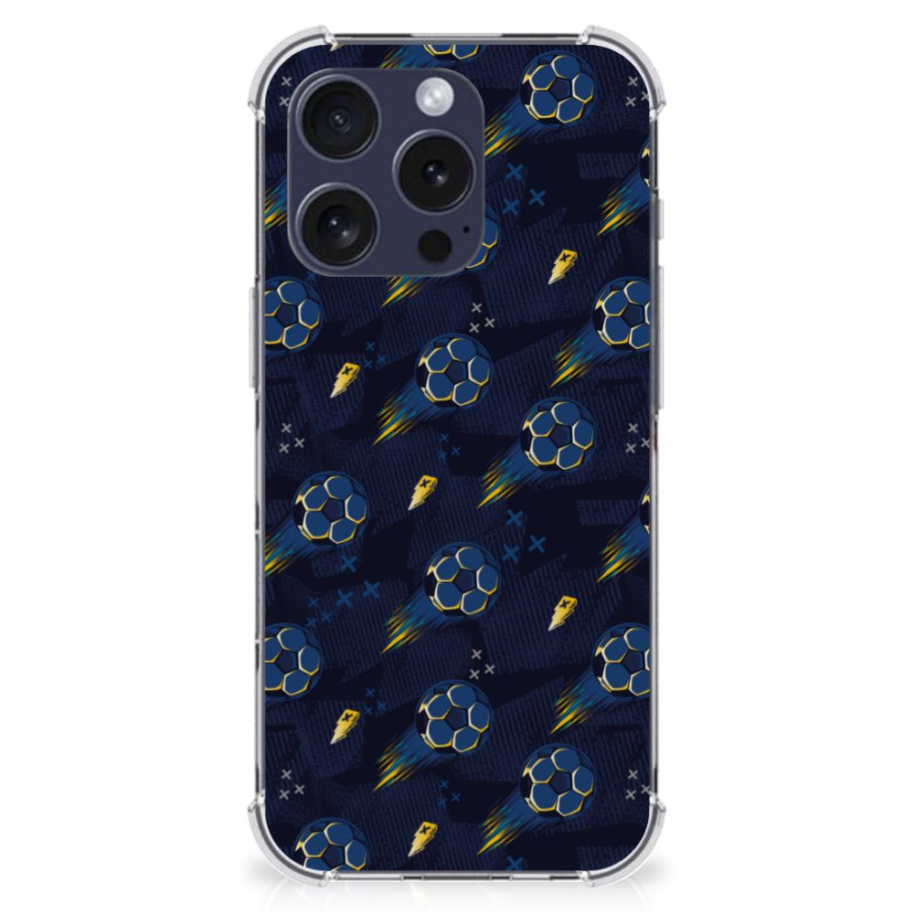 iPhone 16 Pro Max Doorzichtige Silicone Hoesje Voetbal achteraanzicht