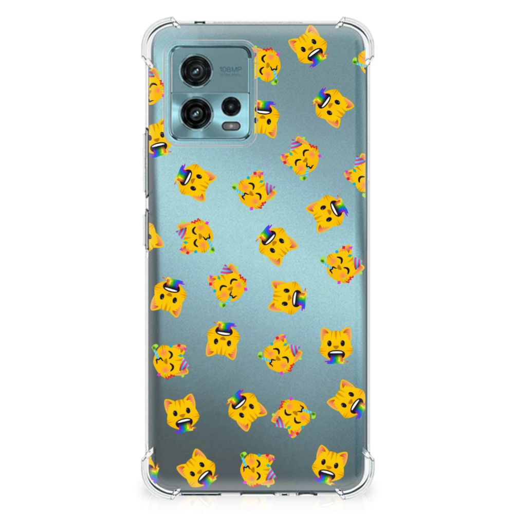 Doorzichtige Silicone Hoesje voor otorola Moto G72 Katten Emojis B2C Telecom