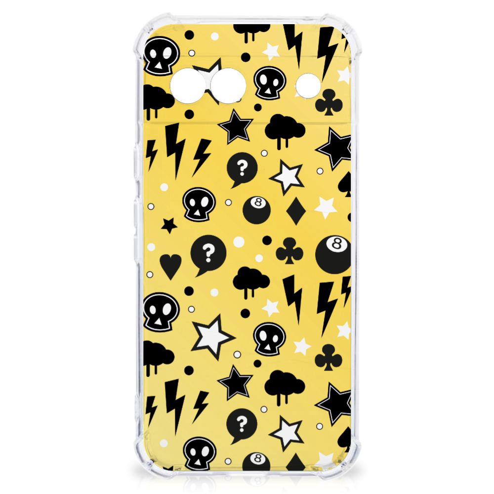 Extreme Case Google Pixel 8A Punk Geel telefoonhoesje punk design voorkant