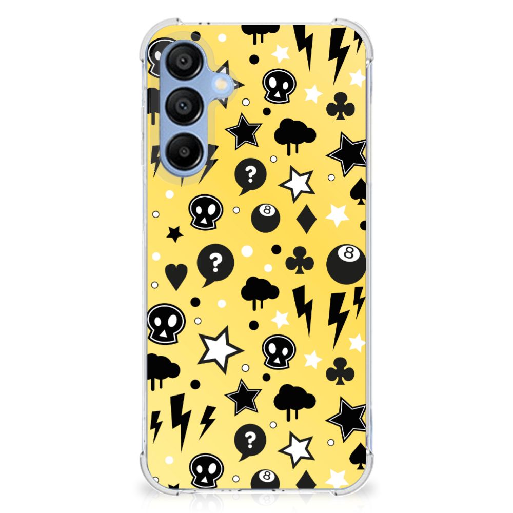 Extreme Case Samsung Galaxy A16 Punk Geel telefoonhoesje punk design vooraanzicht