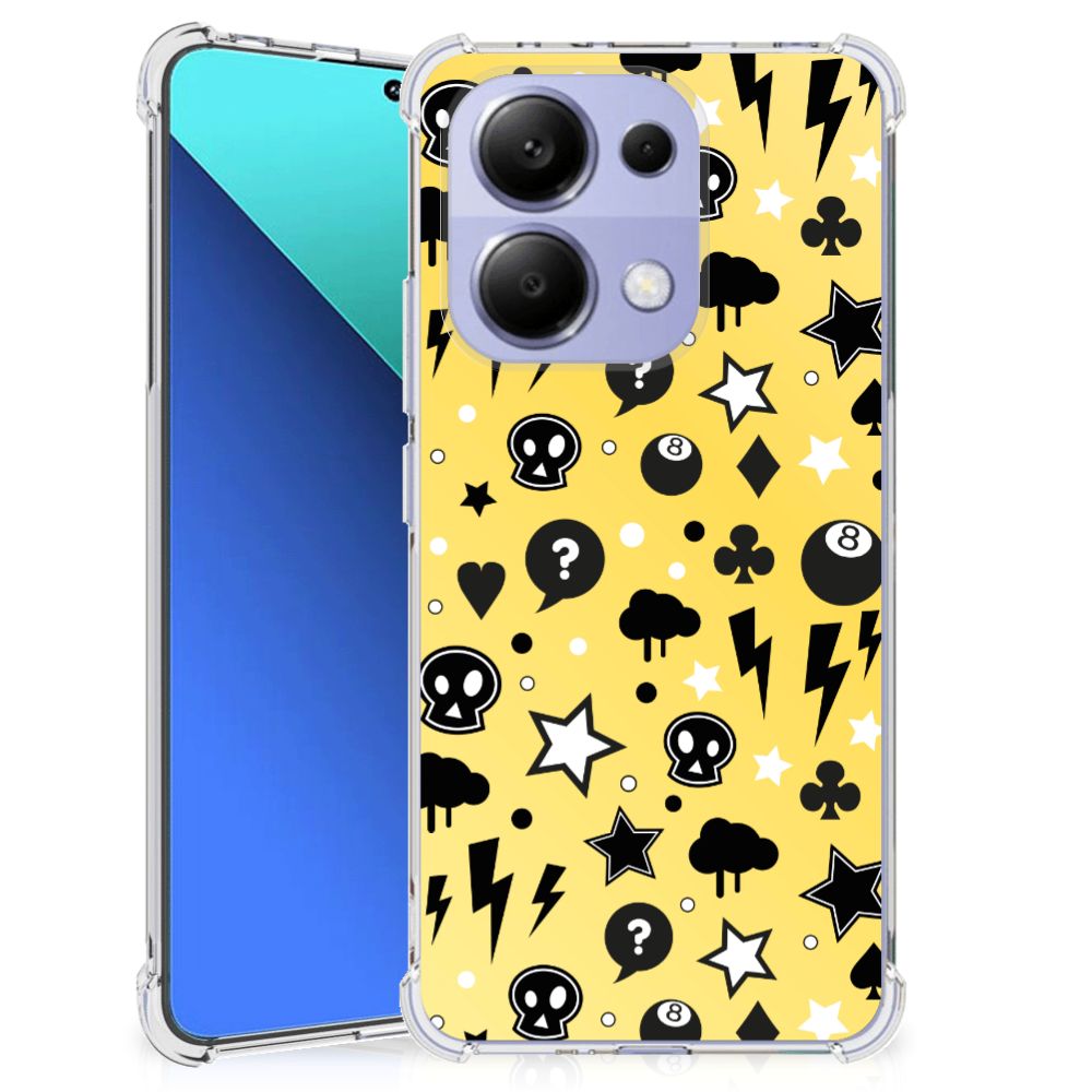 Extreme Case Xiaomi Redmi Note 13 4G Punk Geel achterkant design punk geel