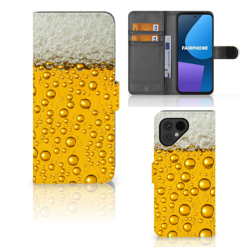 Fairphone 5 Book Cover Bier bookcover bier print voorkant achterzijde