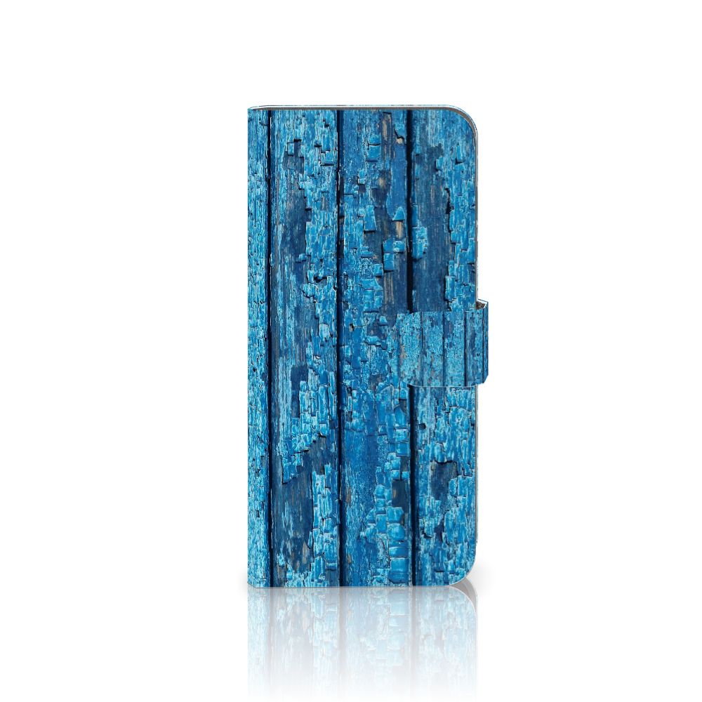 Fairphone 5 Book Style Case Wood Blue boekhoesje afgebladderd blauw hout vooraanzicht