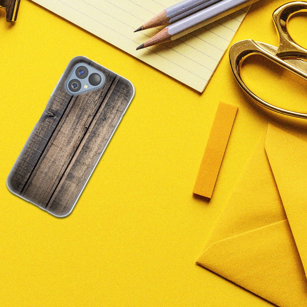 Fairphone 5 Bumper Hoesje Steigerhout steigerhout bovenaanzicht