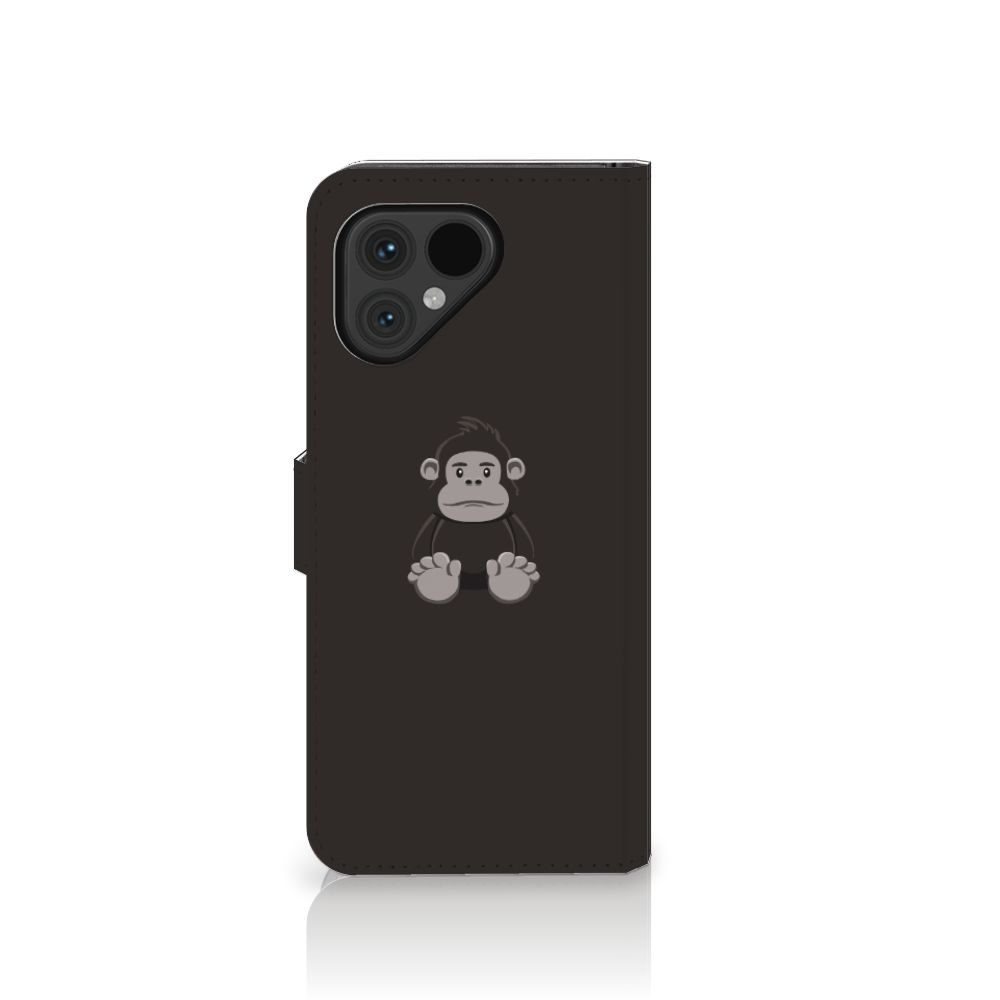 Fairphone 5 Leuk Hoesje Gorilla flipcase gorilla knuffel schuin