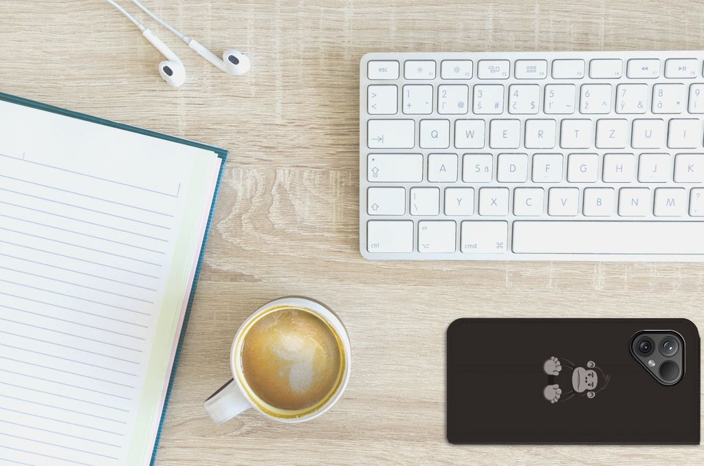 Fairphone 5 Magnet Case Gorilla smartphone hoesje met gorilla design bovenaanzicht