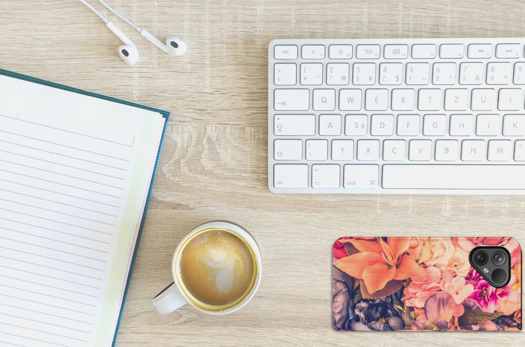 Fairphone 5 Smart Cover Bosje Bloemen design bloemen aanzicht