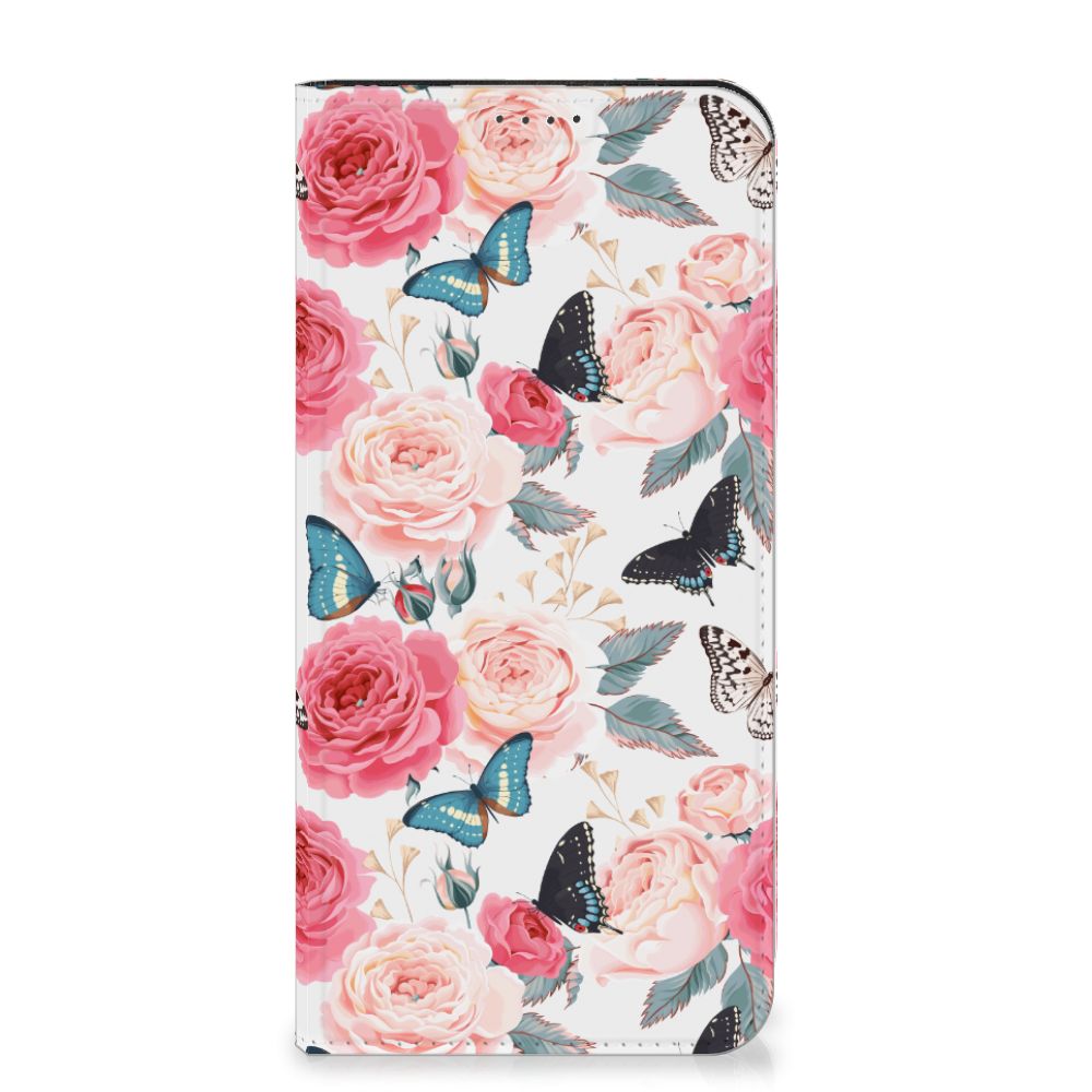 Fairphone 5 Smart Cover Butterfly Roses voorkant telefoonhoesje vlinders rozen