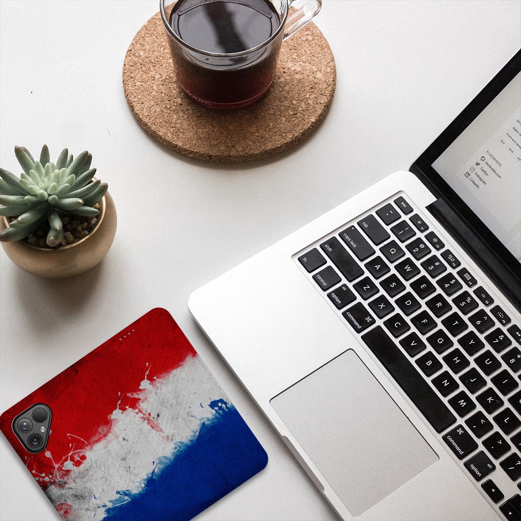 Fairphone 5 Standcase Nederland hoesje Nederlandse vlag design bovenaanzicht