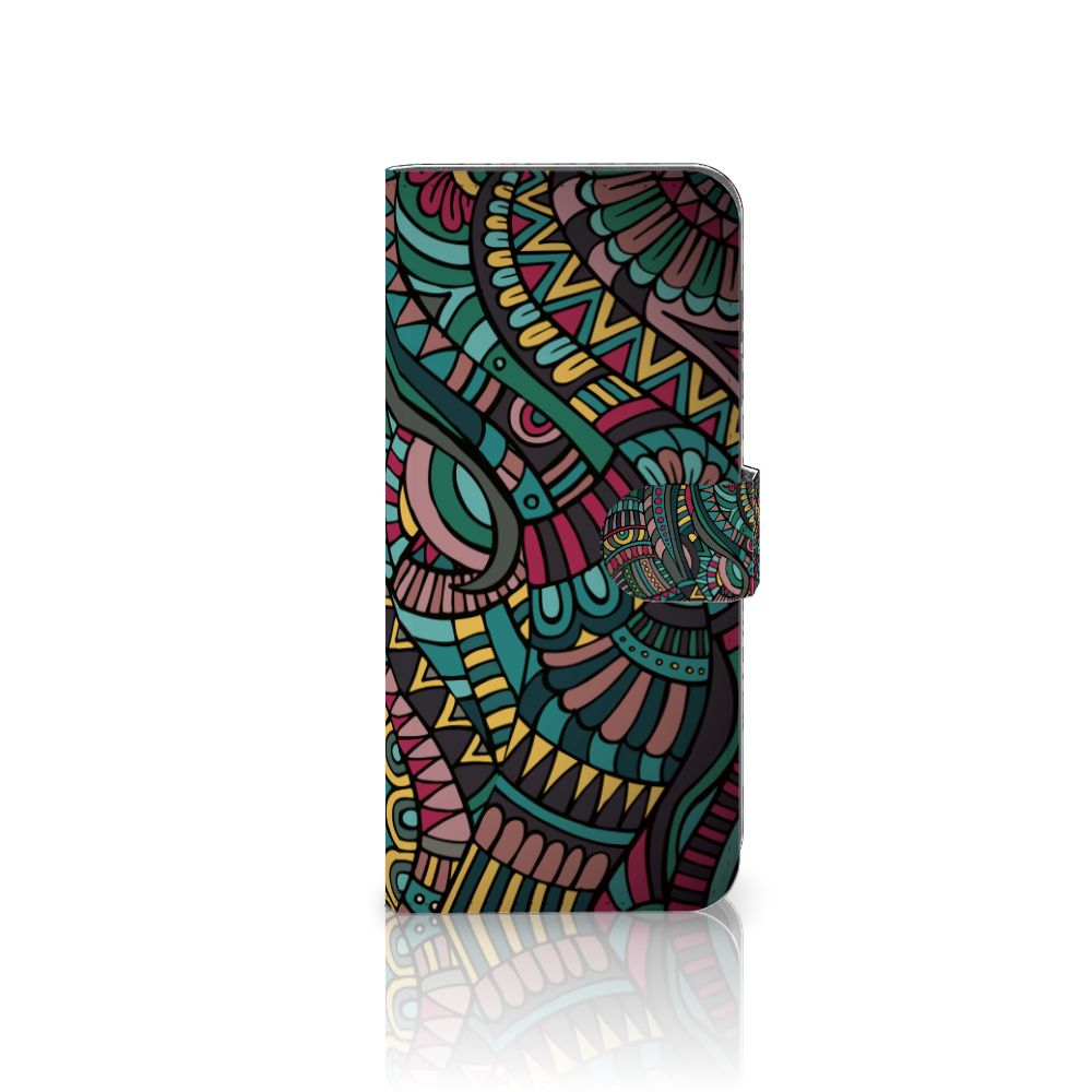 Fairphone 5 Telefoon Hoesje Aztec telefoonhoesje kleurrijk patroon aanzicht