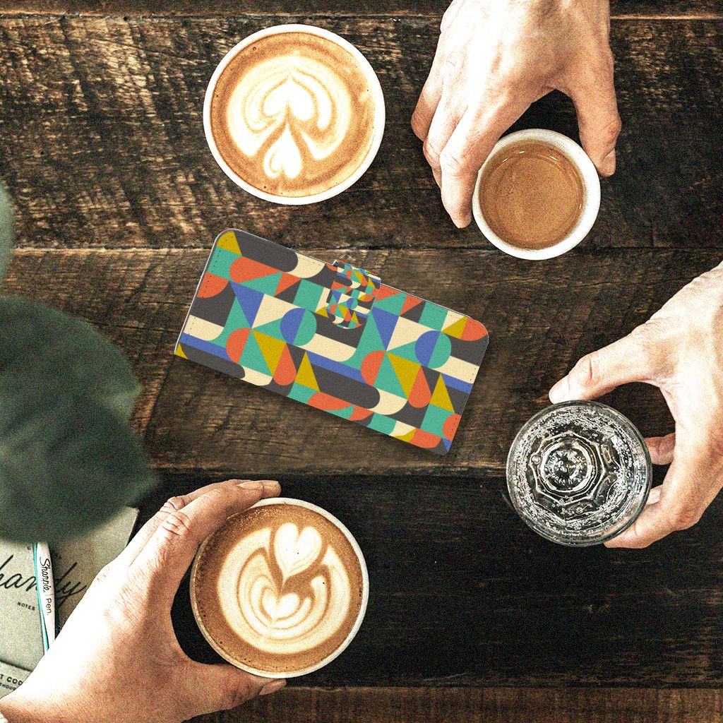 Fairphone 5 Telefoon Hoesje Funky Retro design kleurrijk aanzicht