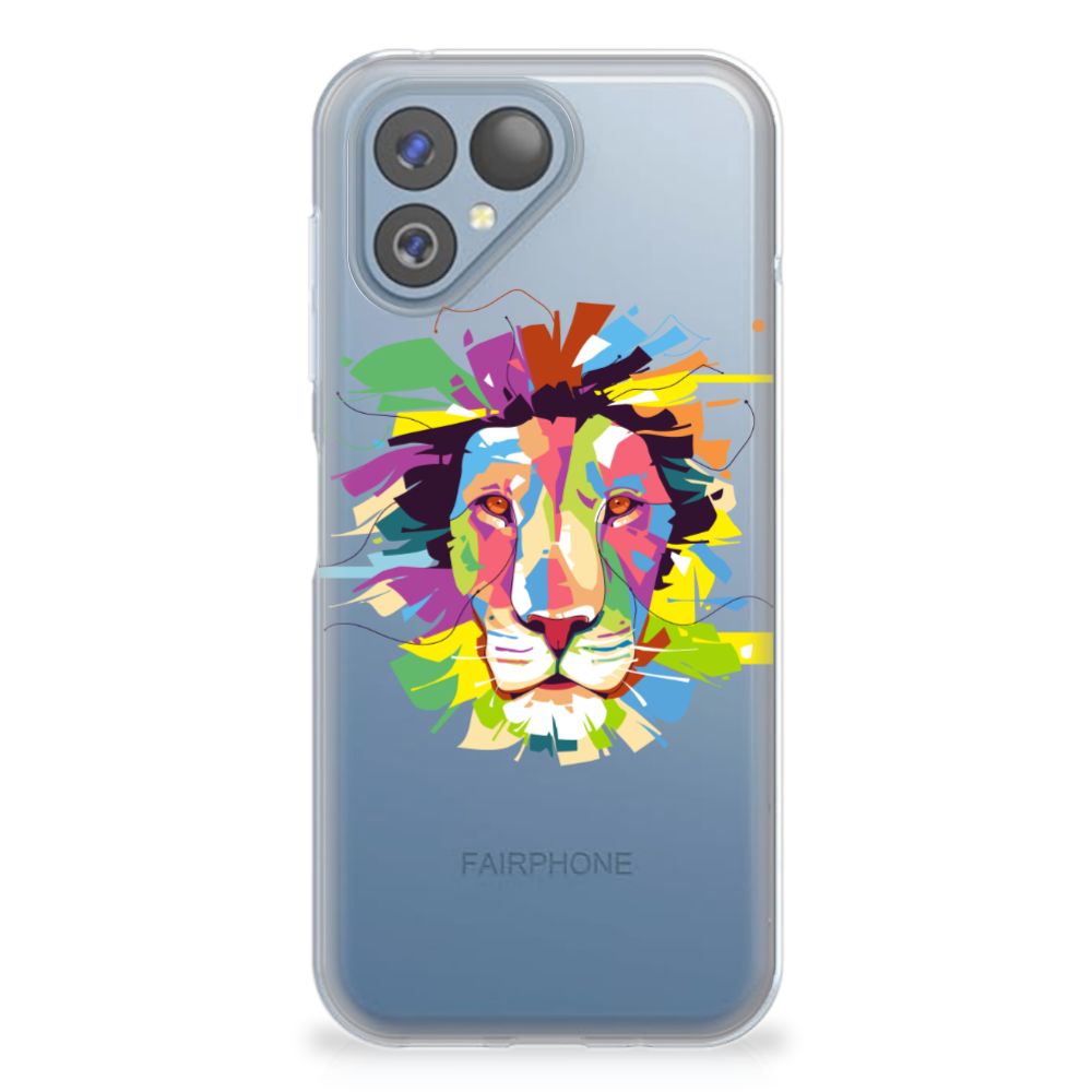 Fairphone 5 Telefoonhoesje met Naam Lion Color telefoonhoesje lion color aanzicht