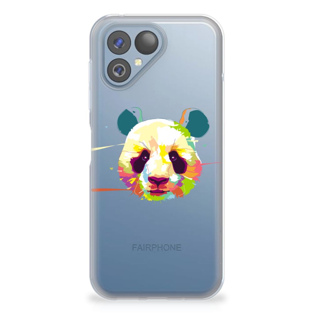 Fairphone 5 Telefoonhoesje met Naam Panda Color telefoonhoesje panda design achteraanzicht