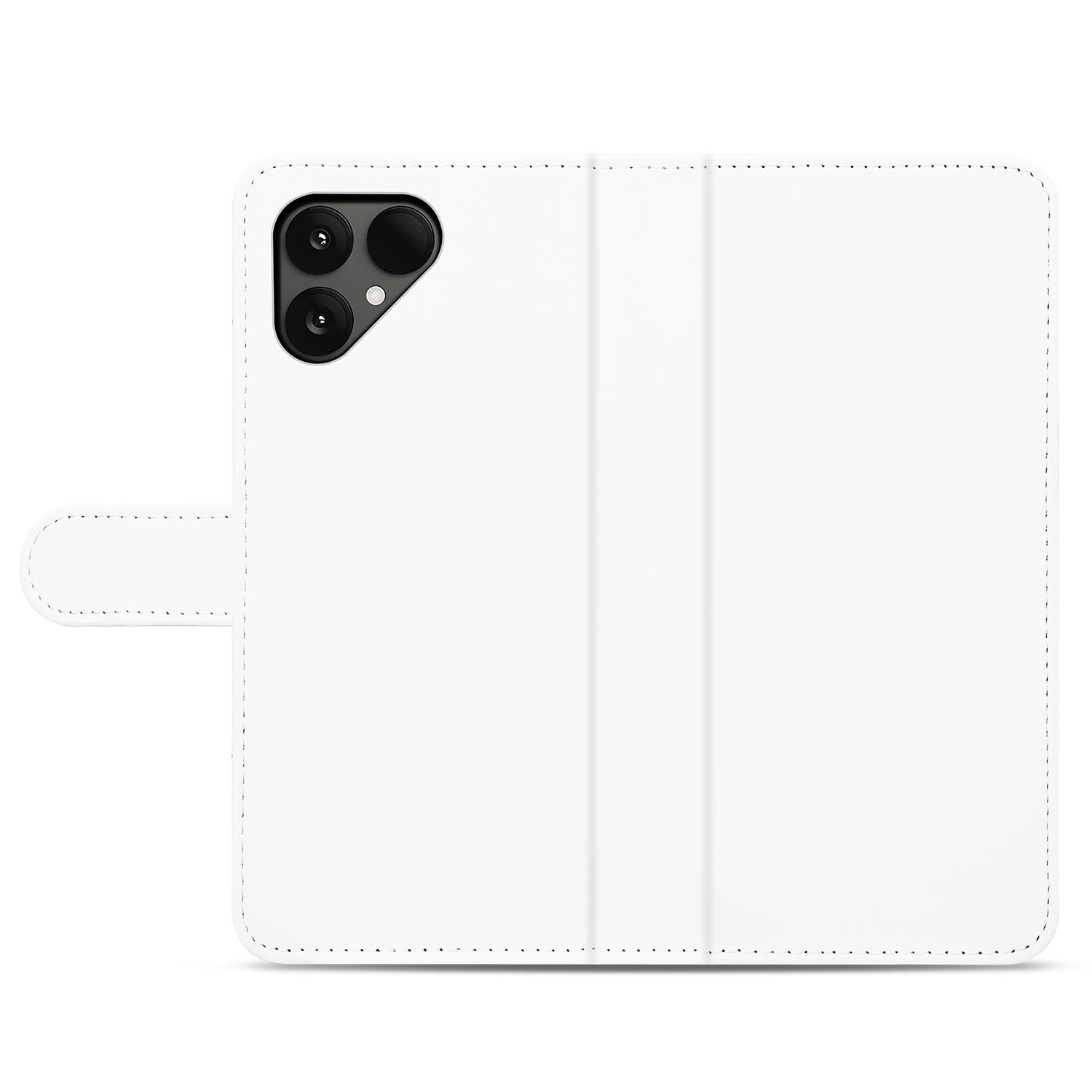 Fairphone 6 Boekhoes Wit Met Pasjeshouder En Magnetische Sluiting boekhoes wit achteraanzicht