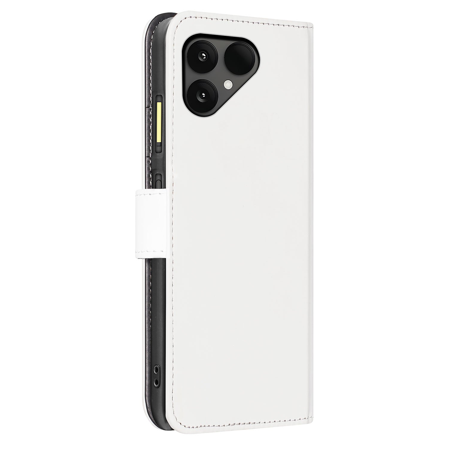 Fairphone 6 Boekhoes Wit Met Pasjeshouder En Magnetische Sluiting boekhoes wit zijaanzicht