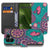 Fairphone 6 Book Case & Portemonnee Hoesje Cirkels en Vlinders zijaanzicht turquoise groen roze patronen