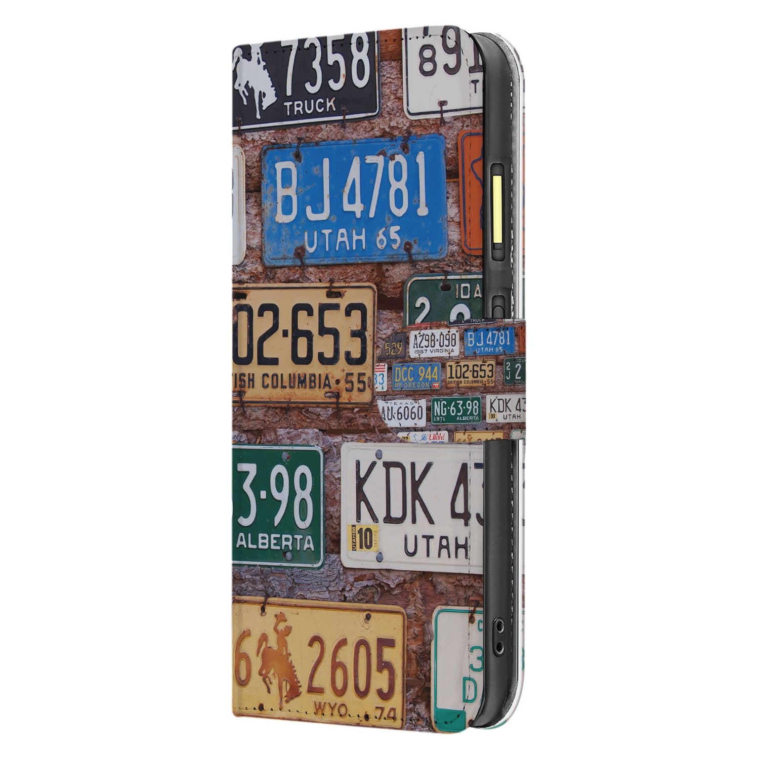 Fairphone 6 Bookcase Hoesje Kentekenplaten Collage zijaanzicht