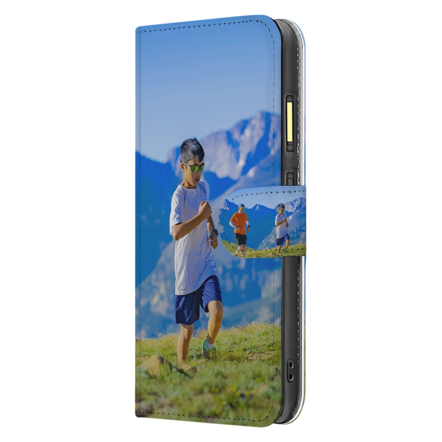 Fairphone 6 Bookcase Hoesje Maken met Foto designpersoonlijk kind rennend natuur