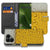 Fairphone 6 Bookcase Hoesje Met Bierprint Design Gekleurd Geel Schuim Design Voorkant