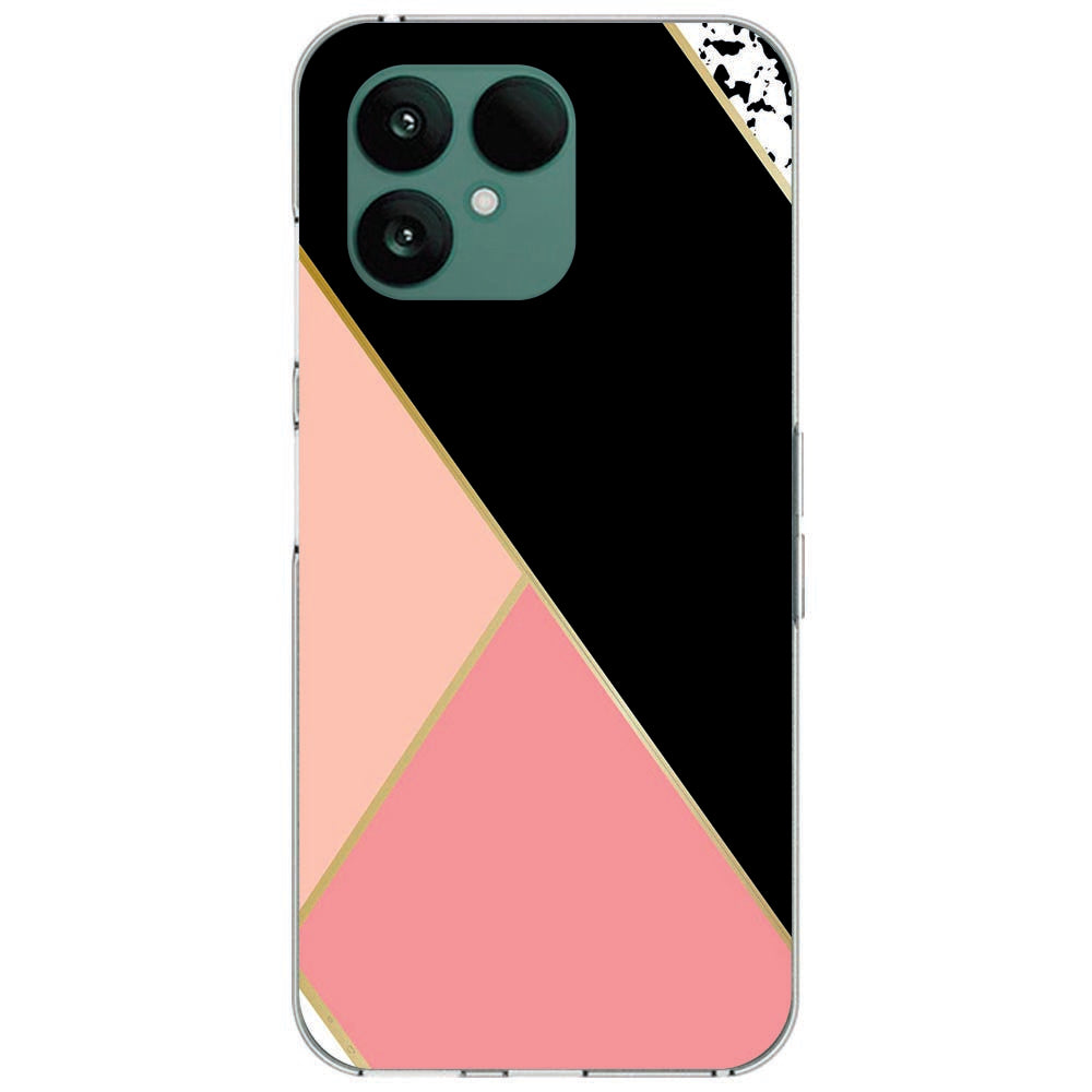 Fairphone 6 Softcase Back cover Zwart Roze Vormen