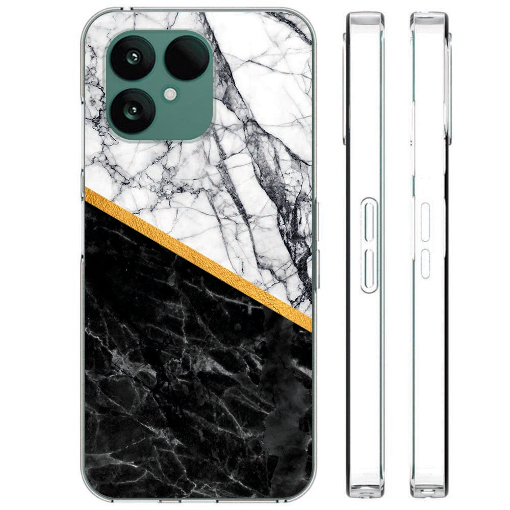 TPU Hoesje Fairphone 6 Marble White Black