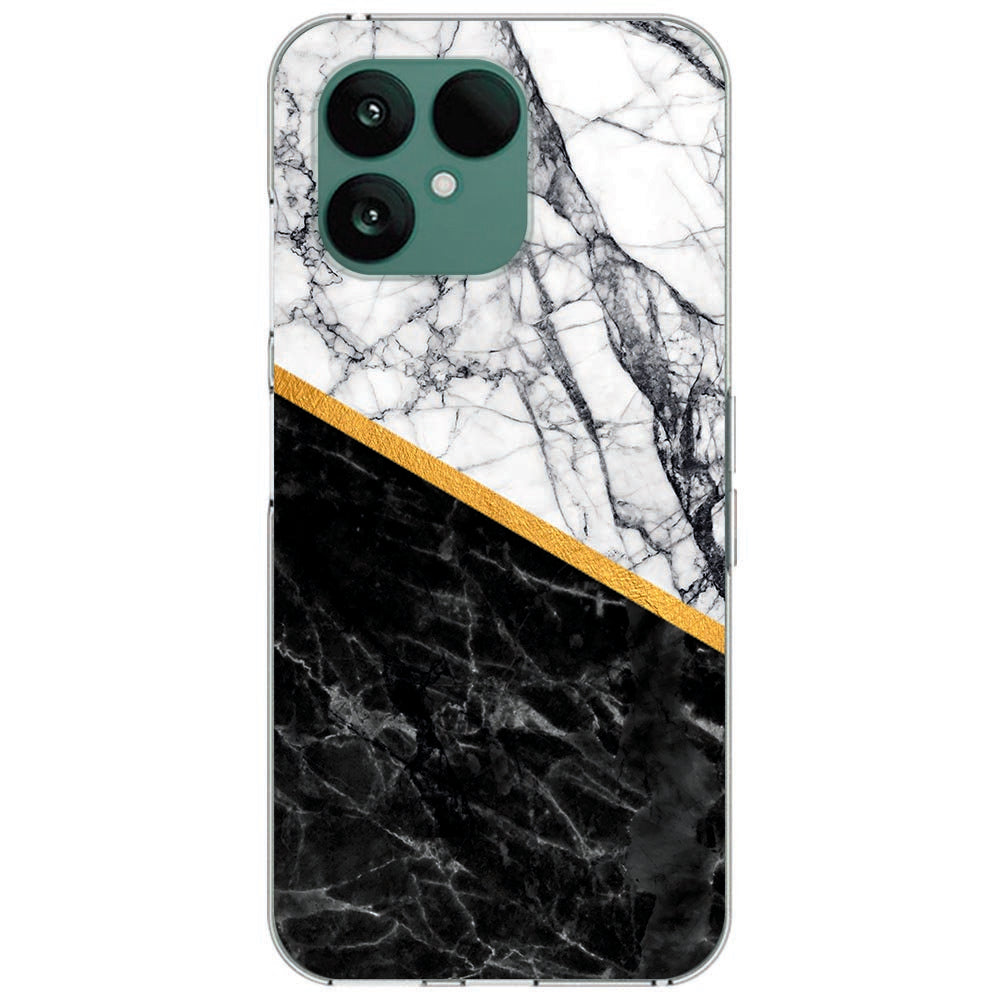 TPU Hoesje Fairphone 6 Marble White Black