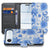 Flowers Blue Hoesje voor iPhone Air Portemonnee Hoesje bloemen blauw design voorkant