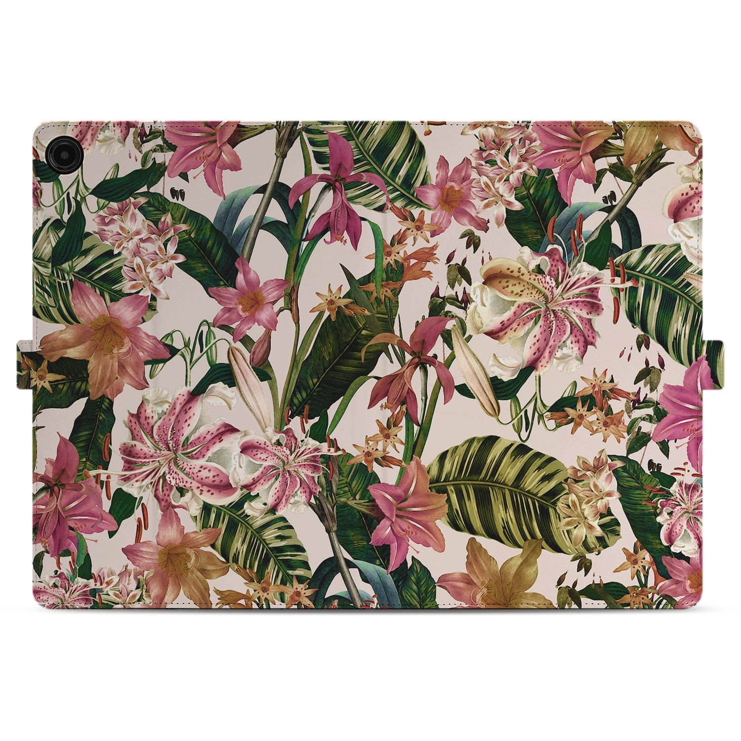 Samsung Galaxy Tab A11 Plus Flowers Tablet Hoesje met Standaard bloemenprint voorkant