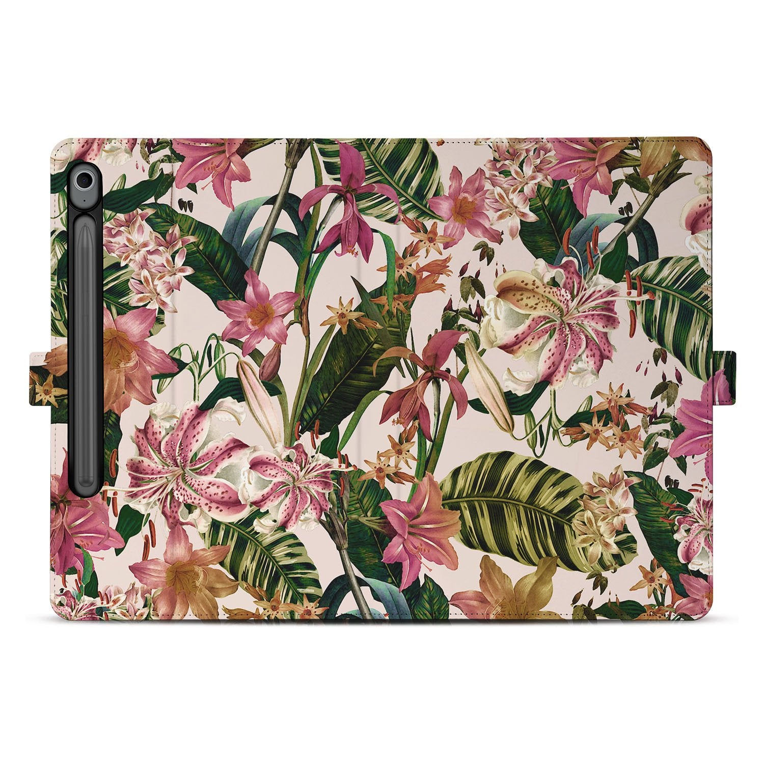 Samsung Galaxy Tab S10 FE Tab S9 FE Flowers Tablet Hoesje met Standaard bloemen design achterkant