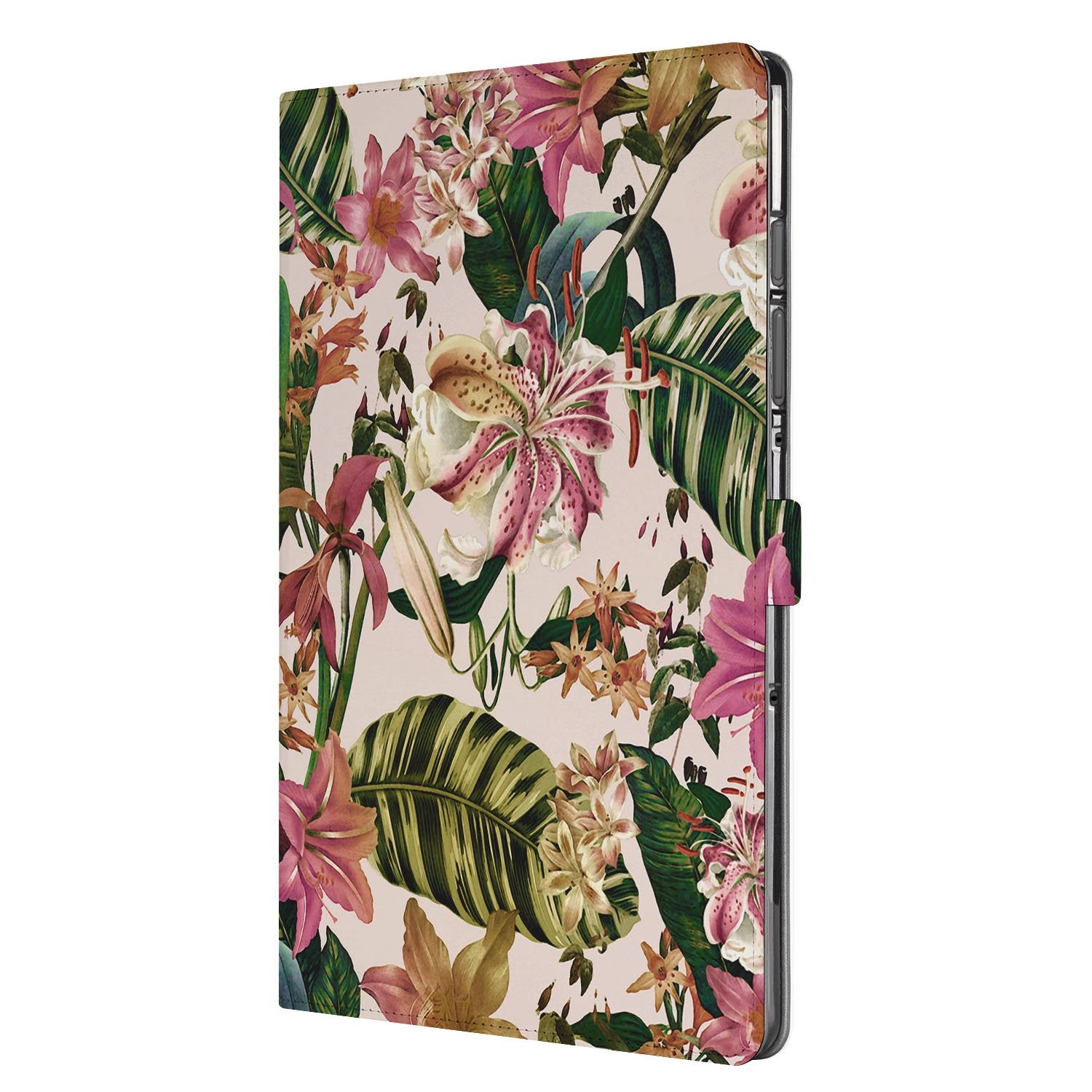 Samsung Galaxy Tab S10 FE | Tab S9 FE Flowers Tablet Hoesje met Standaard bloemen design voorkant