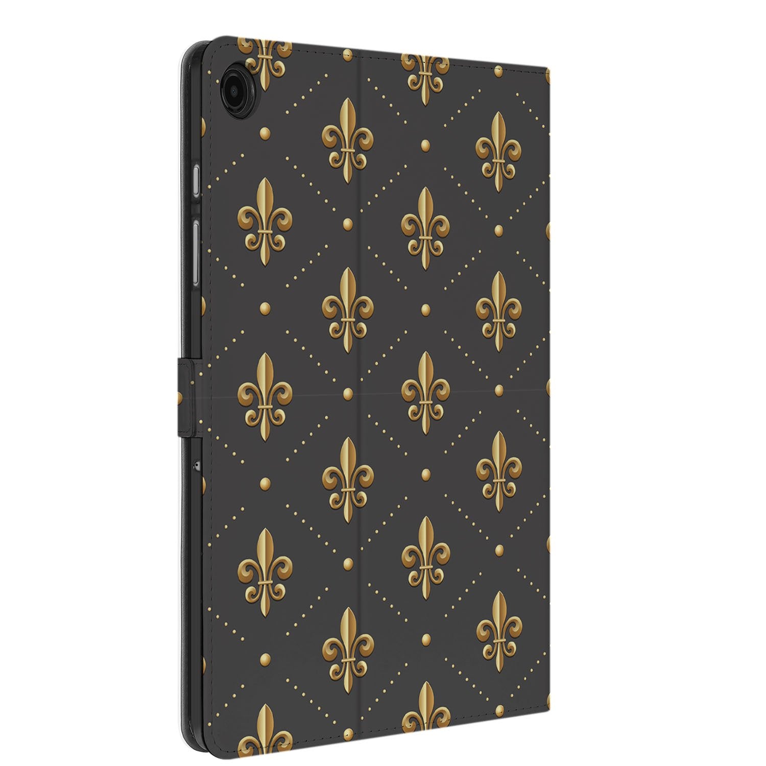 Samsung Galaxy Tab A11 Plus Franse Lelie Book Case Hoesje met Standaard achteraanzicht